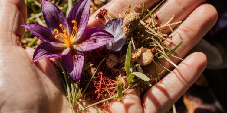 برداشت زعفران در شهرستان جوین آغاز شد